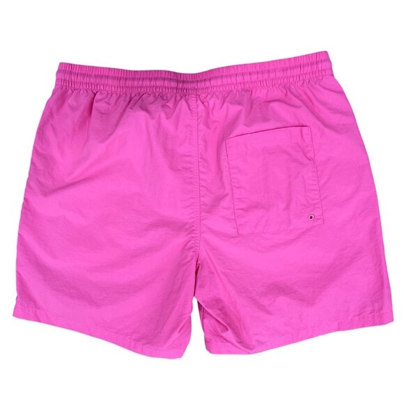 Mens Pink Swim Shorts With Elastic Waist & Drawstring 6.5" Inseam Omkuro Logo Li - Picture 4 of 9